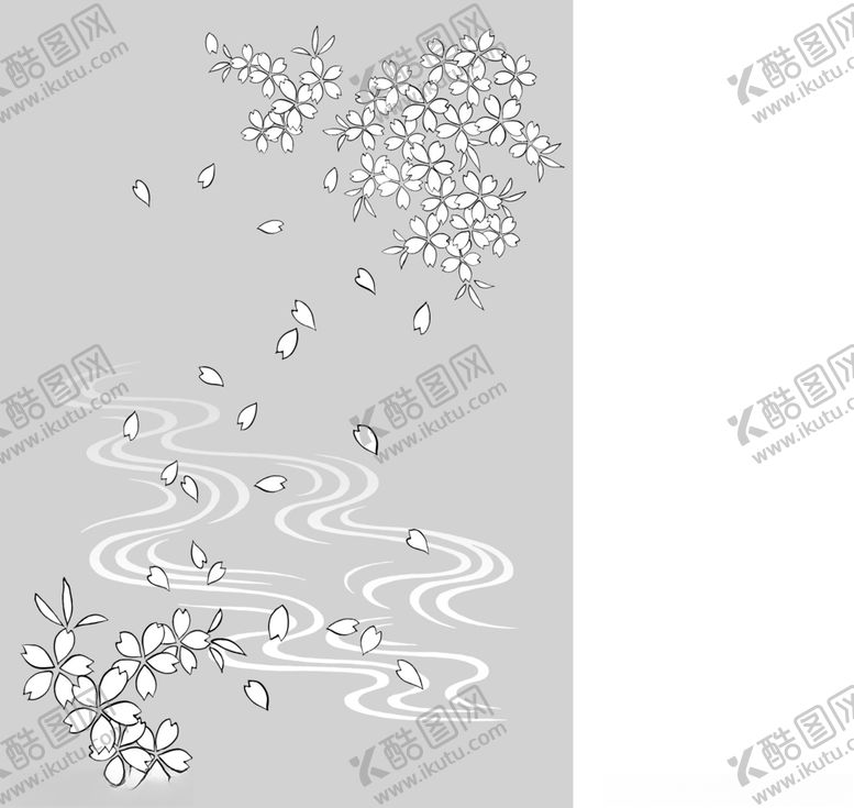 编号：89072010311149526743【酷图网】源文件下载-日本线描植物花卉矢量素材