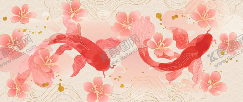 编号：53395304162157423560【酷图网】源文件下载-锦鲤插画