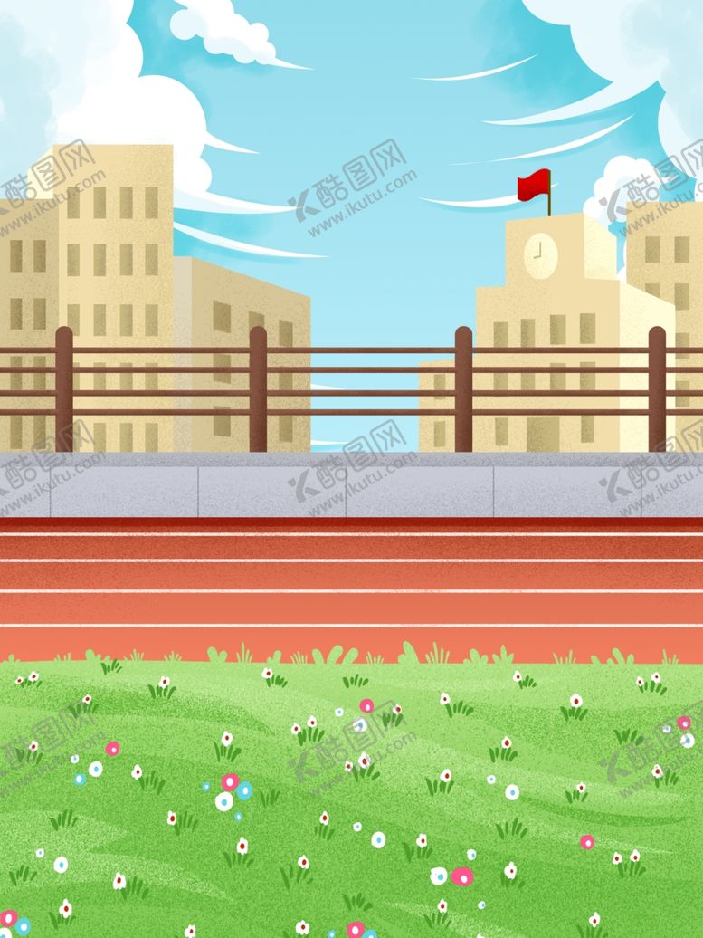 编号：96867710102255448310【酷图网】源文件下载-卡通城市道路草地背景图