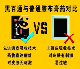 黑百通膏药对比