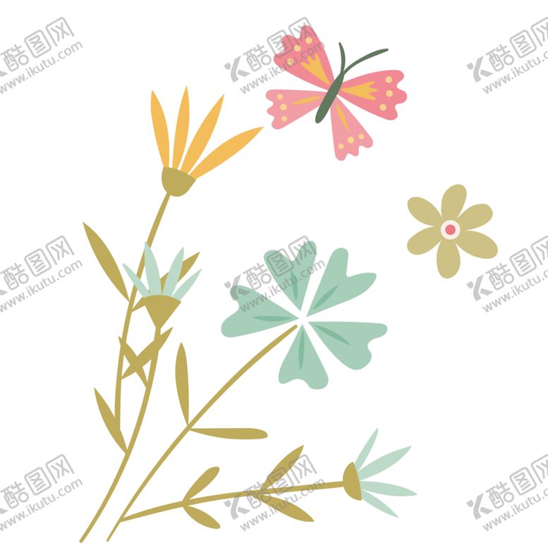 编号：29322109140256134304【酷图网】源文件下载-彩色田园小清新植物底纹背景