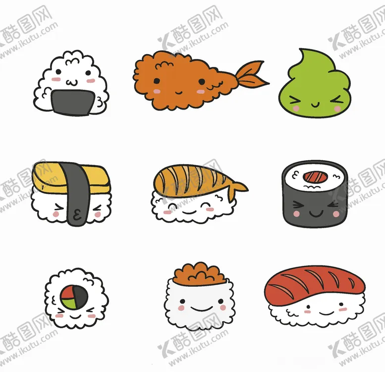 编号：45422807031046503194【酷图网】源文件下载-可爱寿司