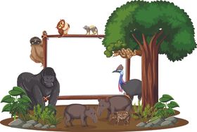 卡通野生动物儿童绘本宣传画展板童话世界