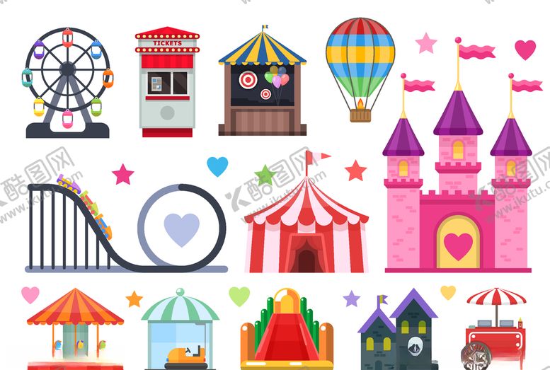 编号：91655809260822062343【酷图网】源文件下载-游乐园矢量图