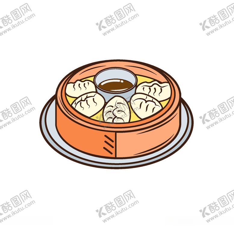 编号：49624009160837551425【酷图网】源文件下载-矢量小笼包插画
