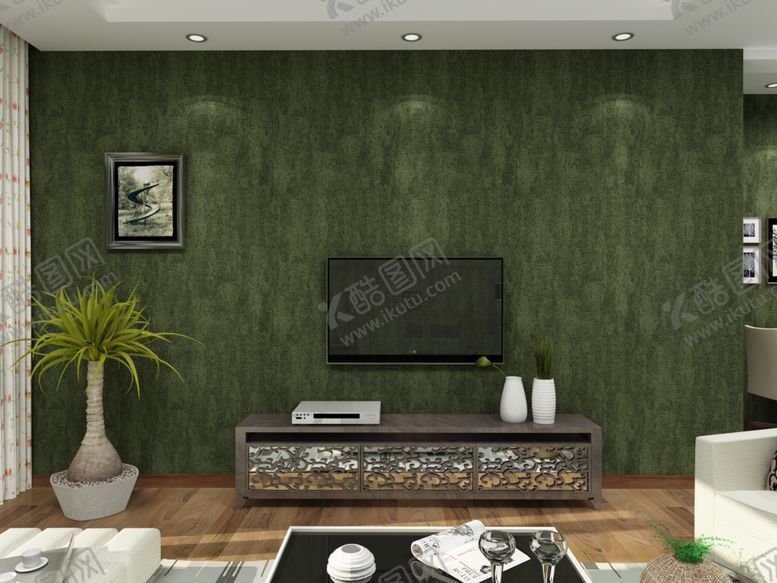 编号：13535604030932038097【酷图网】源文件下载-现代简约风客厅电视墙设计