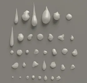 水滴OBJ模型C4DMAX