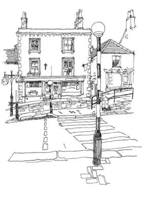水彩建筑插画