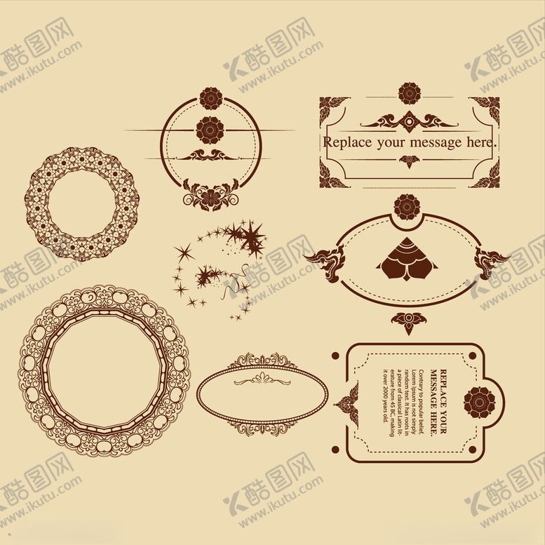 编号：55103805241437594391【酷图网】源文件下载-复古装饰元素集合