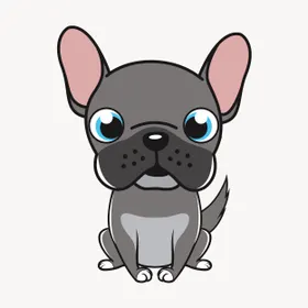 矢量卡通斗牛犬
