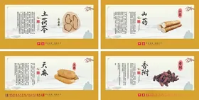 中式中医中药药材宣传系列海报