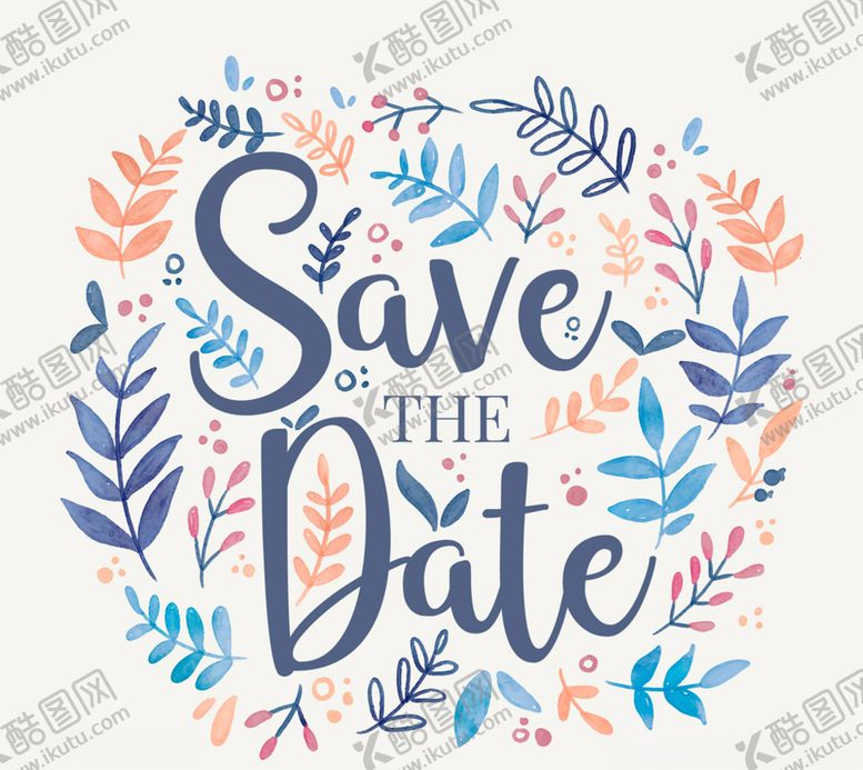 编号：31880210070420262084【酷图网】源文件下载-彩色树叶婚礼艺术字书法