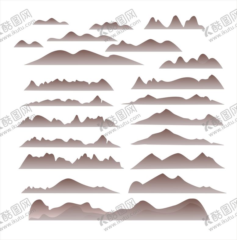 编号：58426109160412426243【酷图网】源文件下载-CDR矢量山峰山CDR