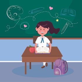学生日常生活主题插画