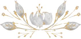 金粉鲜花字母数字素材