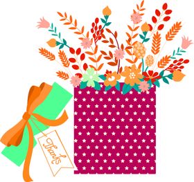 鲜花装饰矢车菊桔梗朵底纹