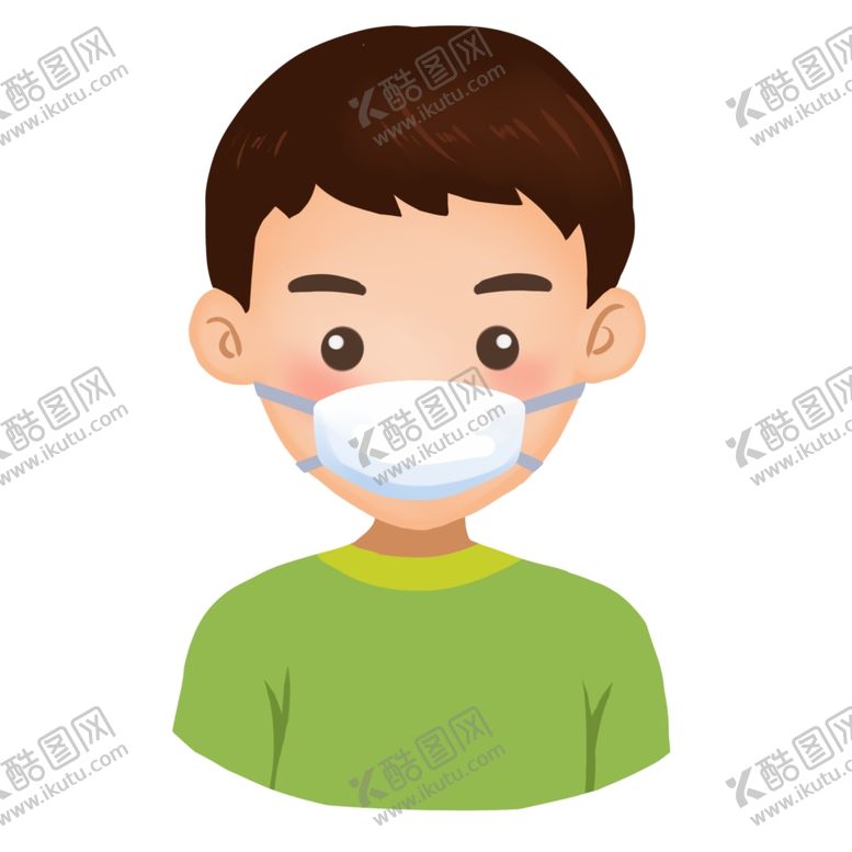 编号：35794203311958306045【酷图网】源文件下载-卡通男孩口罩手绘分层