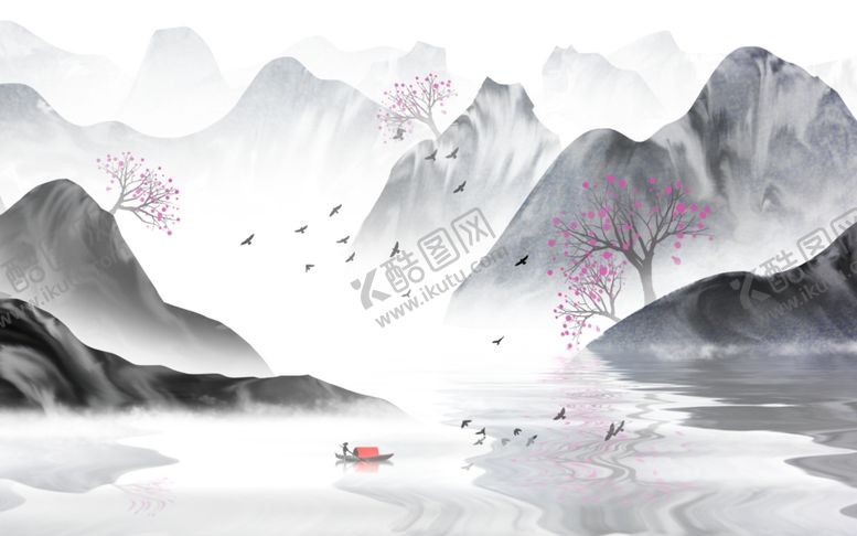 编号：12752801300053466949【酷图网】源文件下载-中国风水墨山水画