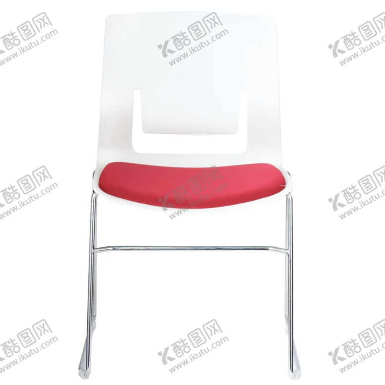 编号：79396306240357534293【酷图网】源文件下载-简约时尚红白不锈钢办公椅正面