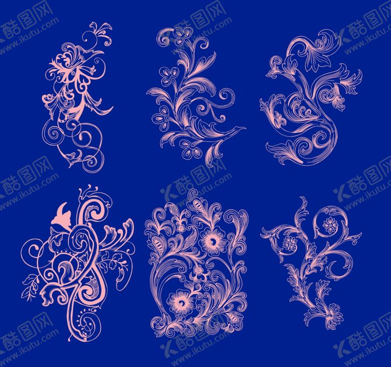 编号：76023211021421034567【酷图网】源文件下载-精美复古花纹图案集合