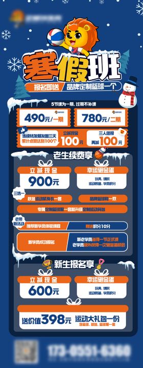 寒假班易拉宝活动海报