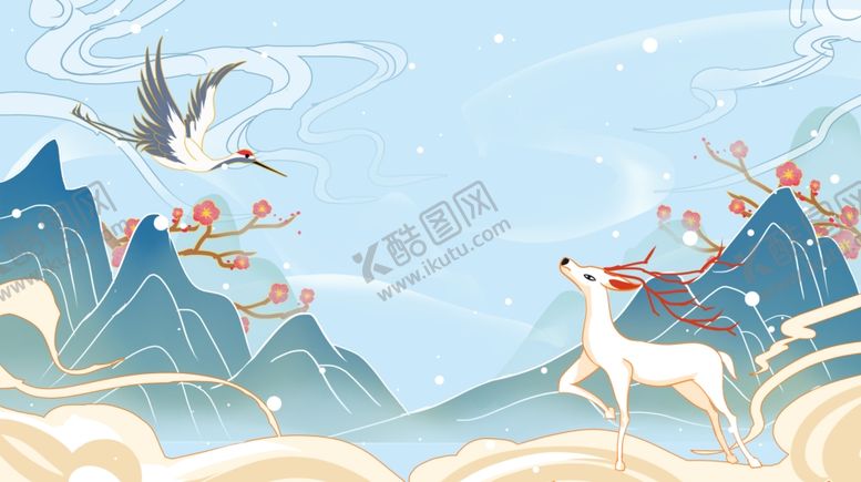 编号：94333404041631093511【酷图网】源文件下载-国潮冬日插画