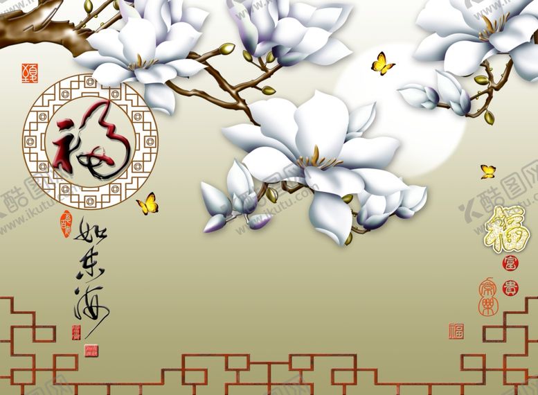 编号：18954807041927374630【酷图网】源文件下载-花卉背景墙