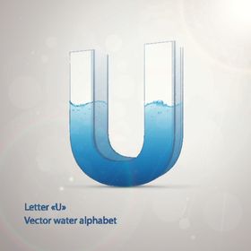 时尚卡通英文字母U字设计艺术字