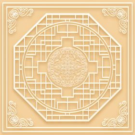 吊顶天花玉雕圆圈图腾