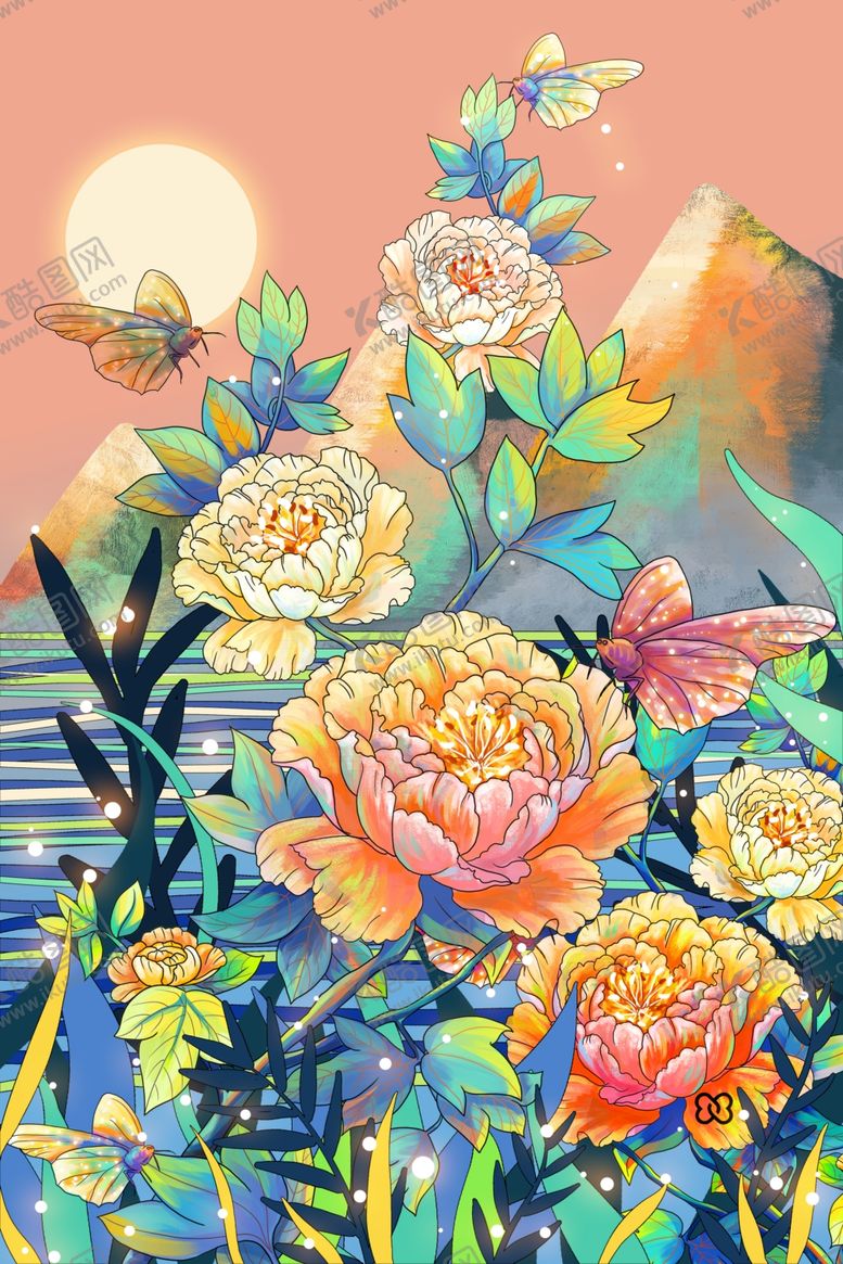 编号：28254810012147443333【酷图网】源文件下载-新中式花鸟装饰画