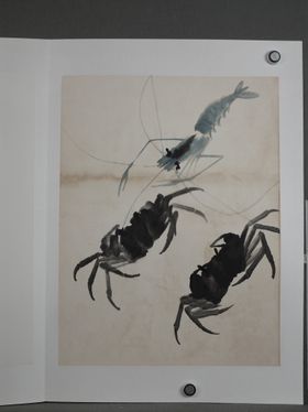 齐白石国画鱼虾水墨山水画