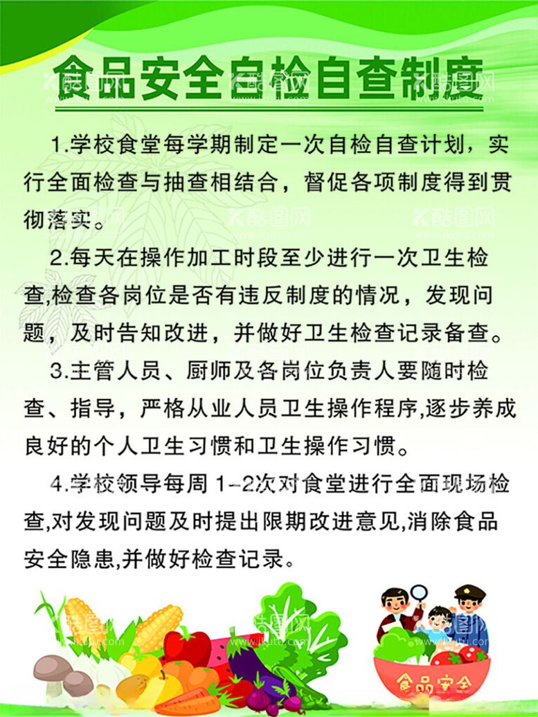 编号：40185901290915124434【酷图网】源文件下载-食品安全自检自查制度