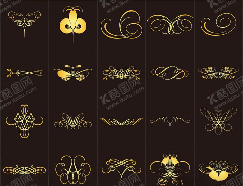 编号：76081310102330115253【酷图网】源文件下载-金色花边金色花纹花边角花