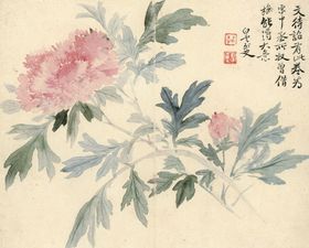 清代恽寿平花草绘画