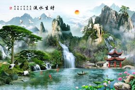 中国风山水风景画装饰画