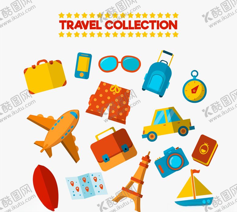 编号：61672209170549346910【酷图网】源文件下载-矢量旅行元素素材