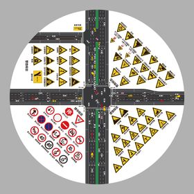 交通 汽车 图标 道路左转弯待转十字路口