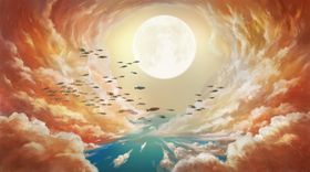 梦幻插画话绘作品墙背景唯美手绘风景