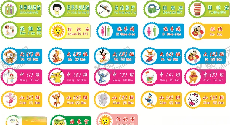 编号：27952206250011498053【酷图网】源文件下载-幼儿园教室牌
