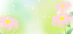 清新梦幻粉色花卉插画