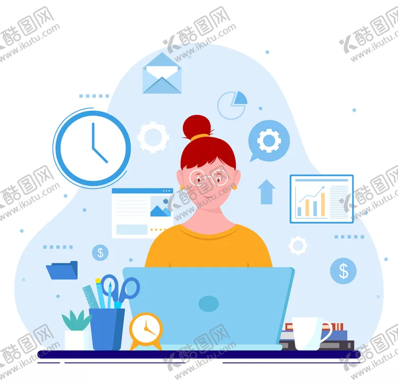 编号：37157206270338093317【酷图网】源文件下载-人物插图扁平办公矢量