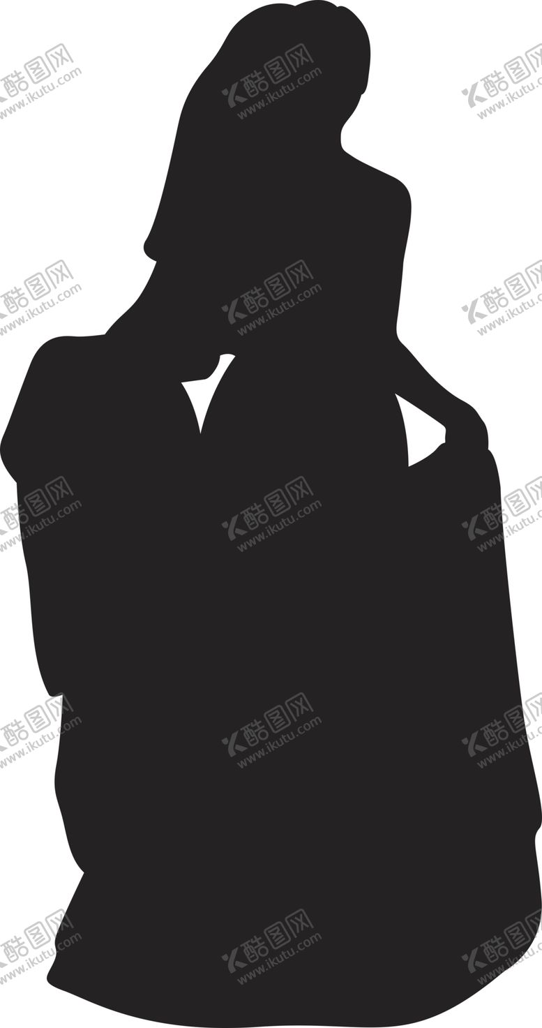 编号：56561006242210263419【酷图网】源文件下载-婚纱人物剪影