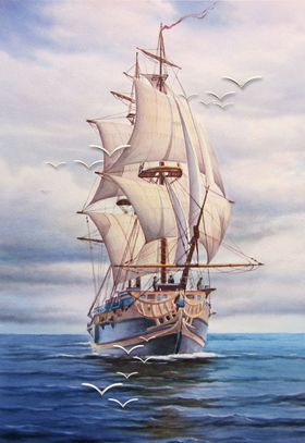 扬帆起航玄关画
