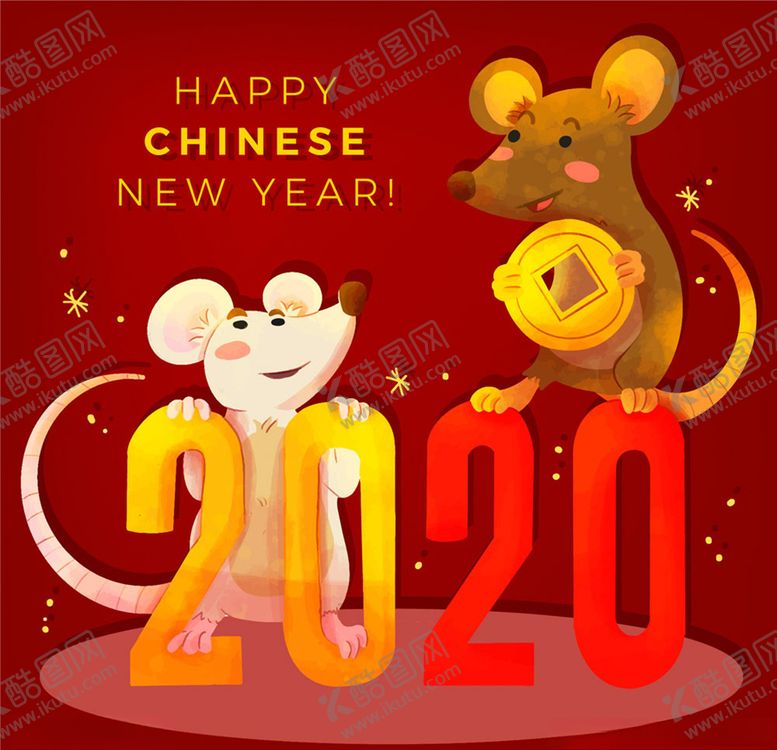 编号：94081910020019107259【酷图网】源文件下载-2020年创意老鼠贺卡