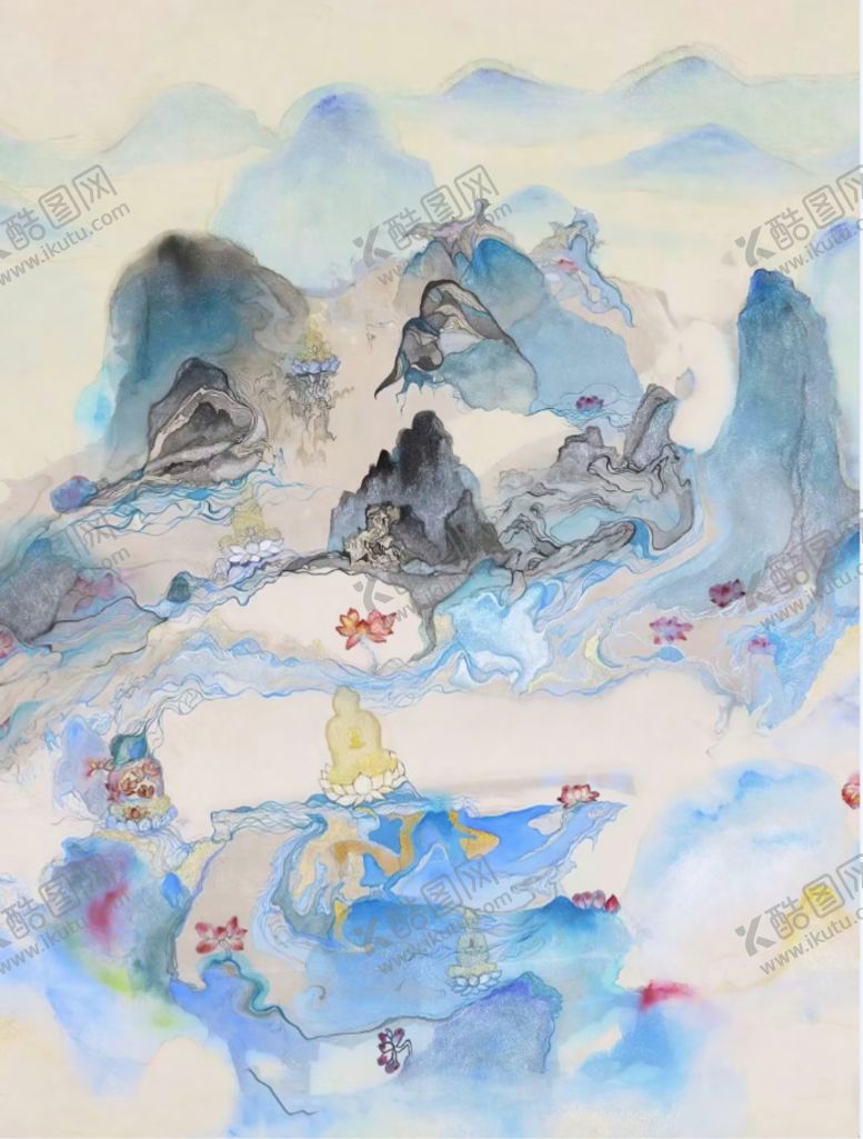 编号：67539209280035513408【酷图网】源文件下载-手绘水墨山水云彩