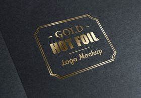 logo样机击凹高档素材金属