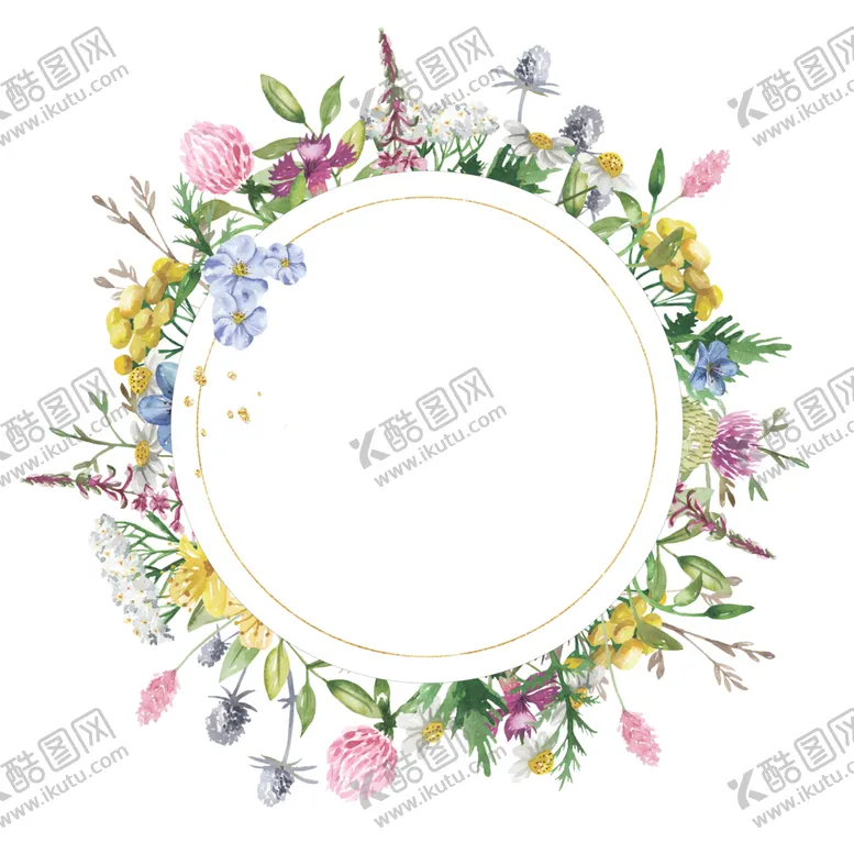 编号：64728807021810419448【酷图网】源文件下载-水彩植物花朵装饰