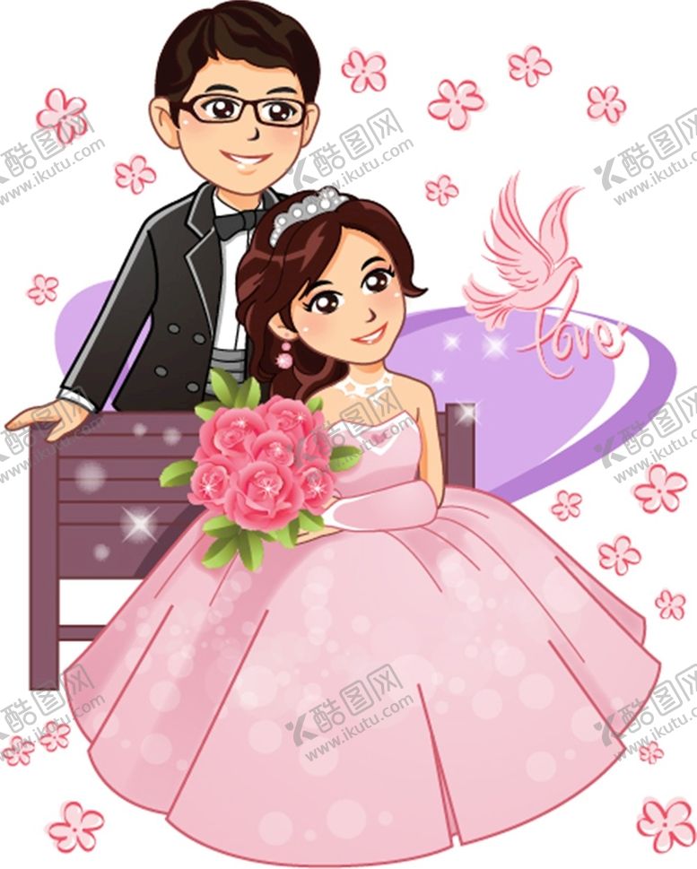 编号：92981912051141136555【酷图网】源文件下载-卡通婚礼