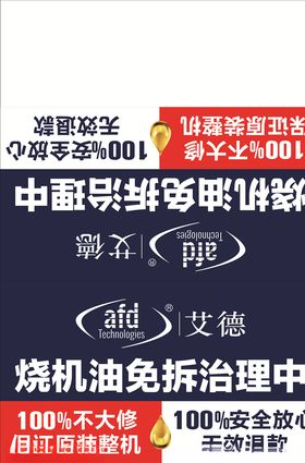 烧机油艾德治理展板海报三角立柱