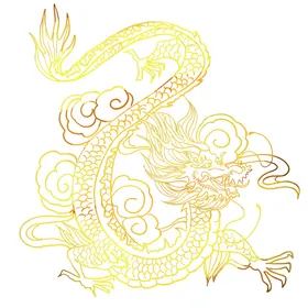 金龙色浮雕免扣纹双戏珠